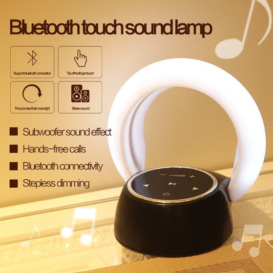 Créatif Bluetooth Subwoofer Haut - parleur stéréo LED Lampe de bureau Gradation en continu Pliage Toucher Atmosphère Veilleuse - Ivory Deals Market