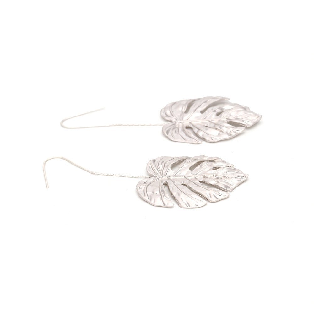 Creux En Métal Feuille Femelle Boucles D'oreilles - Ivory Deals Market