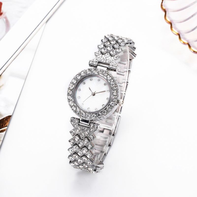 Montre à quartz pour femmes, simple et élégante, en alliage avec diamants