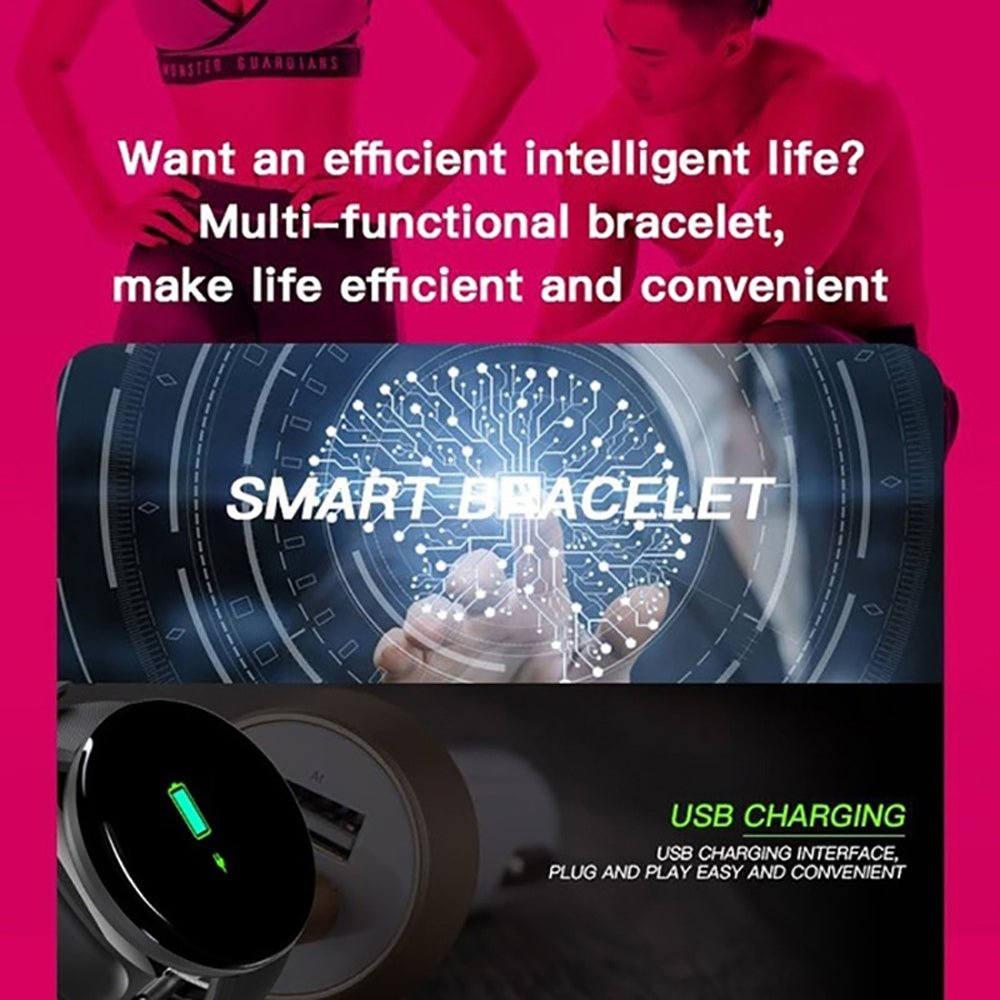 D18 Montre intelligente Bluetooth, Hommes Femmes Moniteur de tension artérielle et de fréquence cardiaque, Bracelet intelligent de suivi d'activité physique pour Android et iOS - Ivory Deals Market