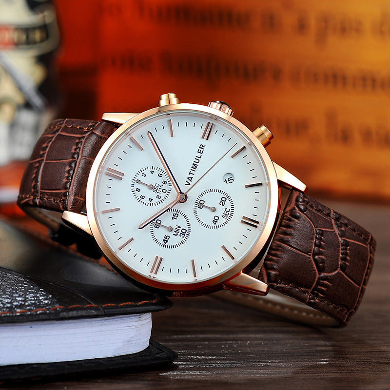 Montre pour hommes multifonction style coréen d'affaires en quartz