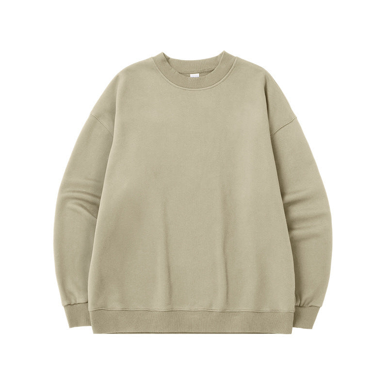 Pull pour homme à col rond en molleton simple doublé de polaire, ample et décontracté