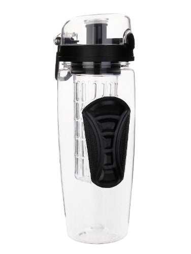 Bouteille d'eau de fruit en plastique sans BPA de 1000 ml avec infuser pour sport, agitateur à jus. Bouteille d'eau.''