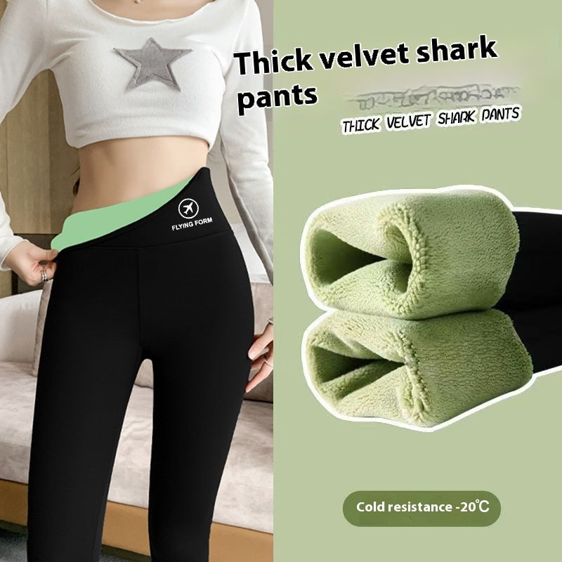 Pantalons fins en requin pour femmes, automne-hiver, pour enfants, décontractés, quotidiens, sport, danse, épais, mode d'hiver, taille haute, pantalons de survêtement.