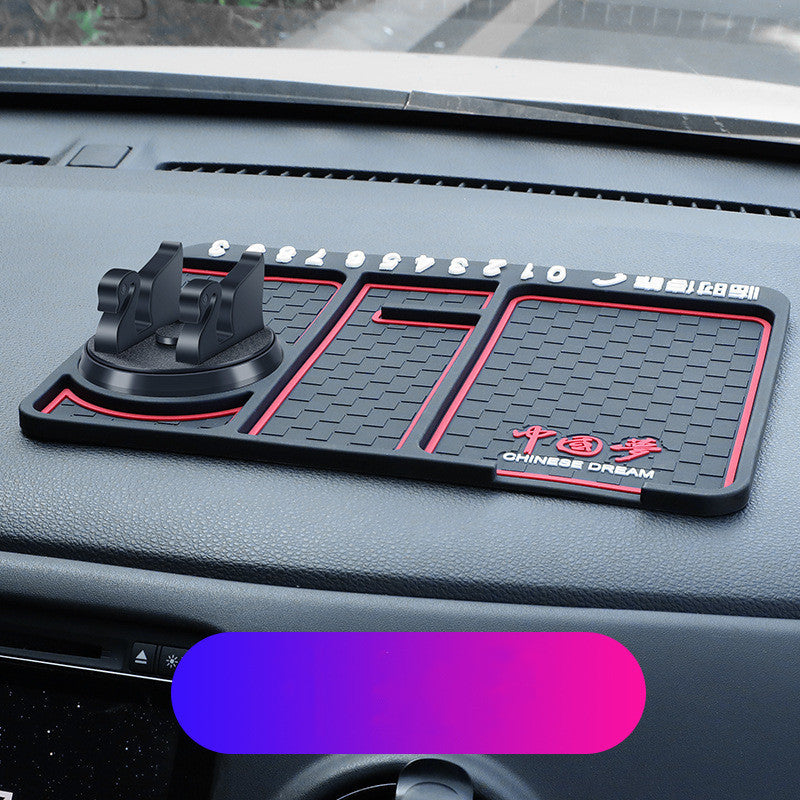 Tapis antidérapant pour téléphone de voiture pour carte de stationnement 4-en-1, support de téléphone auto adhésif pour tableau de bord