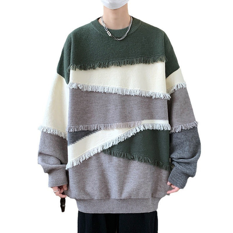 Pull à manches longues en tricot pour homme, style coréen