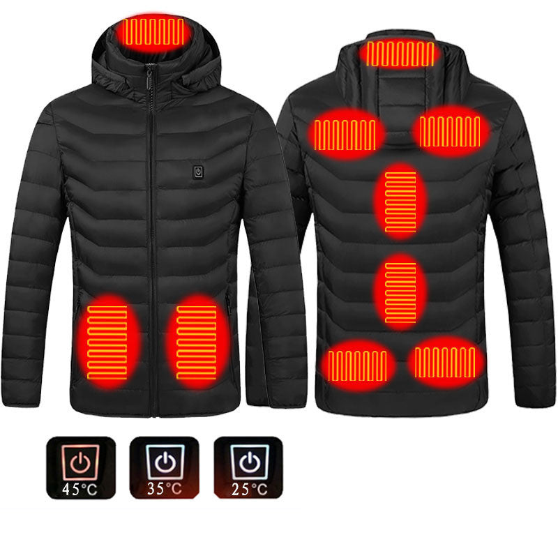 Nouveau manteau de veste chauffante USB veste électrique Manteau en coton chauffage Vêtements thermiques Gilet chauffant Vêtements pour hommes Vêtements d’hiver