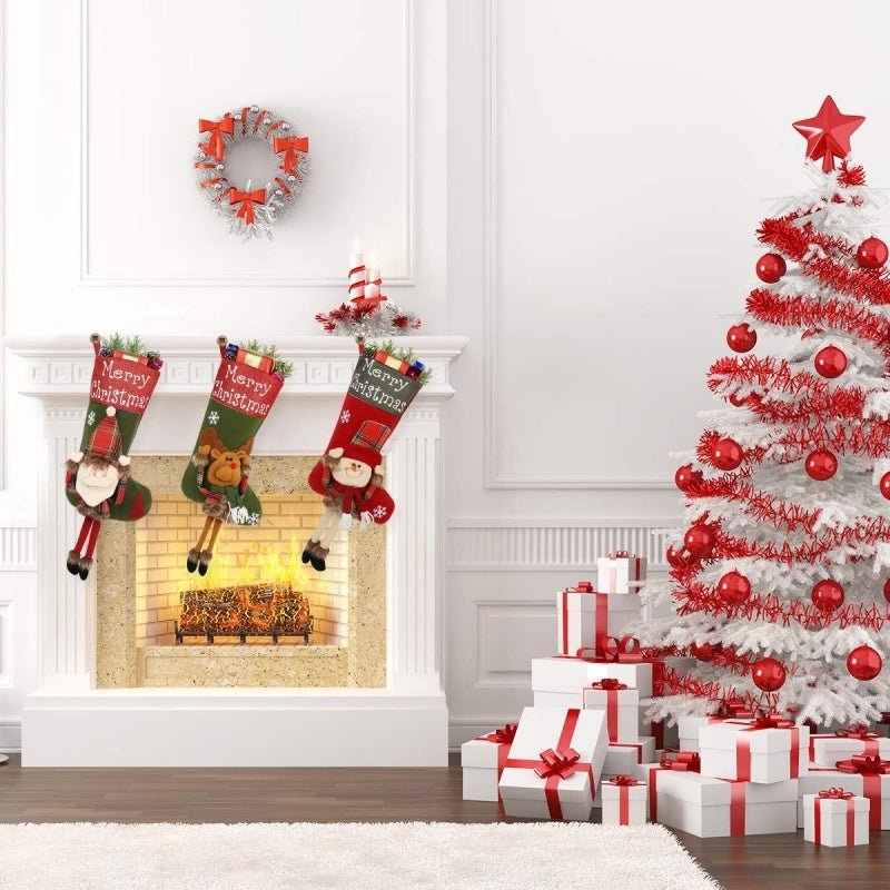 De noël Décorations De Noël Grande Chaussette De Noël Arbre Pendentif - Ivory Deals Market