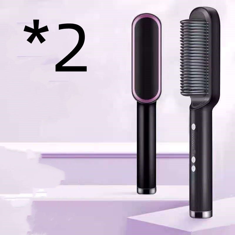 Défriser Les cheveux Peigne Redresseur Et Cheveux Bouclés à Double usage Air Chaud Peigne Électrique Chauffage Curling Tige Ions Négatifs Doesn pas Dommage Cheveux - Ivory Deals Market