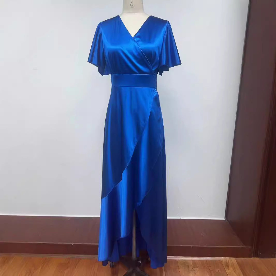 Robe de soirée femme en satin européen et américain