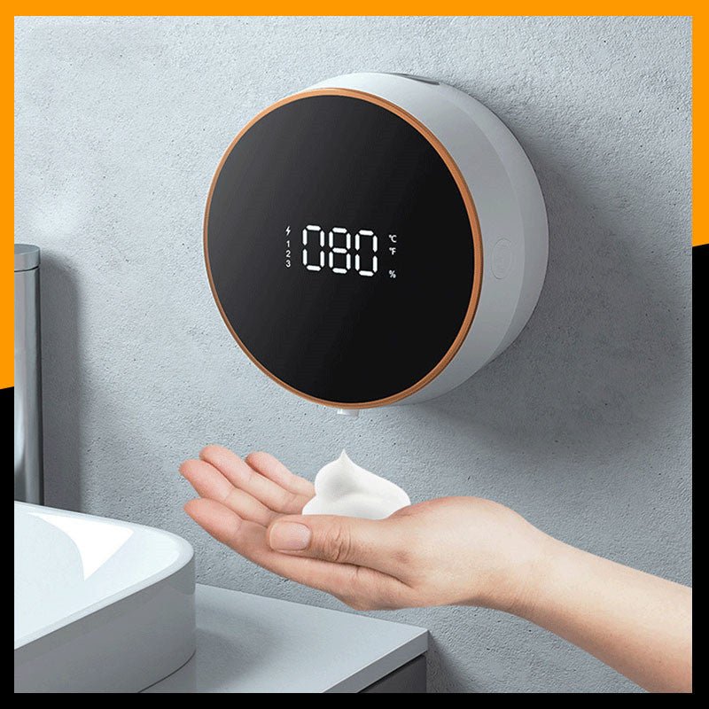 Distributeur automatique de désinfectant pour les mains à induction à fixer au mur à domicile avec affichage de la température LED et recharge USB. - Ivory Deals Market