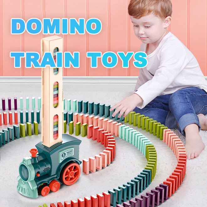 Domino Train Jouets Bébé Jouets Voiture Puzzle Automatique Libération Licence Électrique Blocs de Construction Train Jouet - Ivory Deals Market