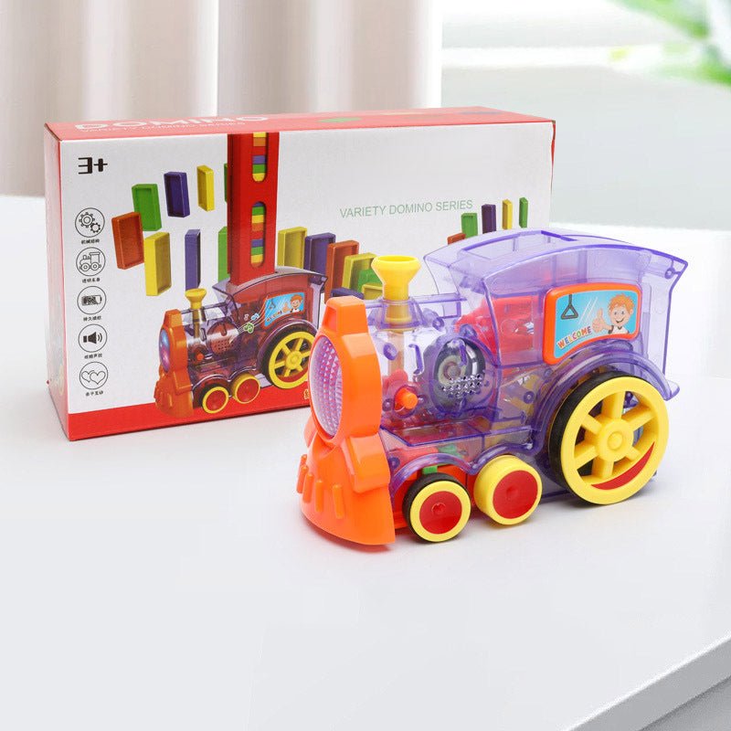 Domino Train Jouets Bébé Jouets Voiture Puzzle Automatique Libération Licence Électrique Blocs de Construction Train Jouet - Ivory Deals Market