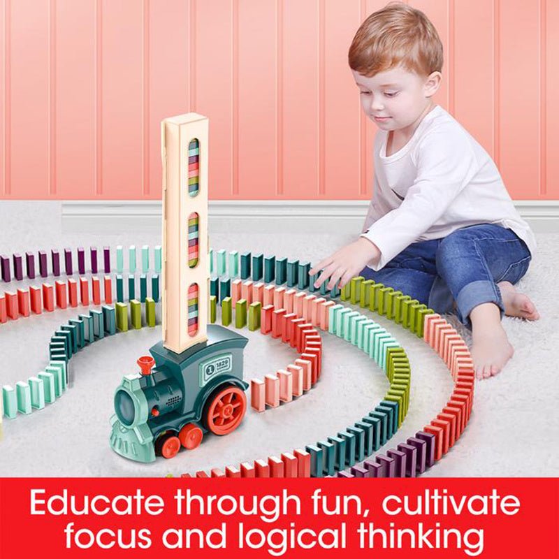 Domino Train Jouets Bébé Jouets Voiture Puzzle Automatique Libération Licence Électrique Blocs de Construction Train Jouet - Ivory Deals Market