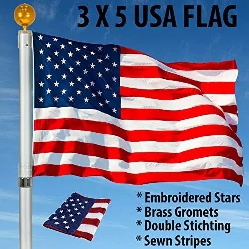 Drapeau américain 3x5 pieds Grommets lourds en plein air drapeaux américains tous temps USA Pays - Ivory Deals Market