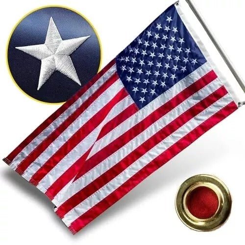 Drapeau américain 3x5 pieds Grommets lourds en plein air drapeaux américains tous temps USA Pays - Ivory Deals Market