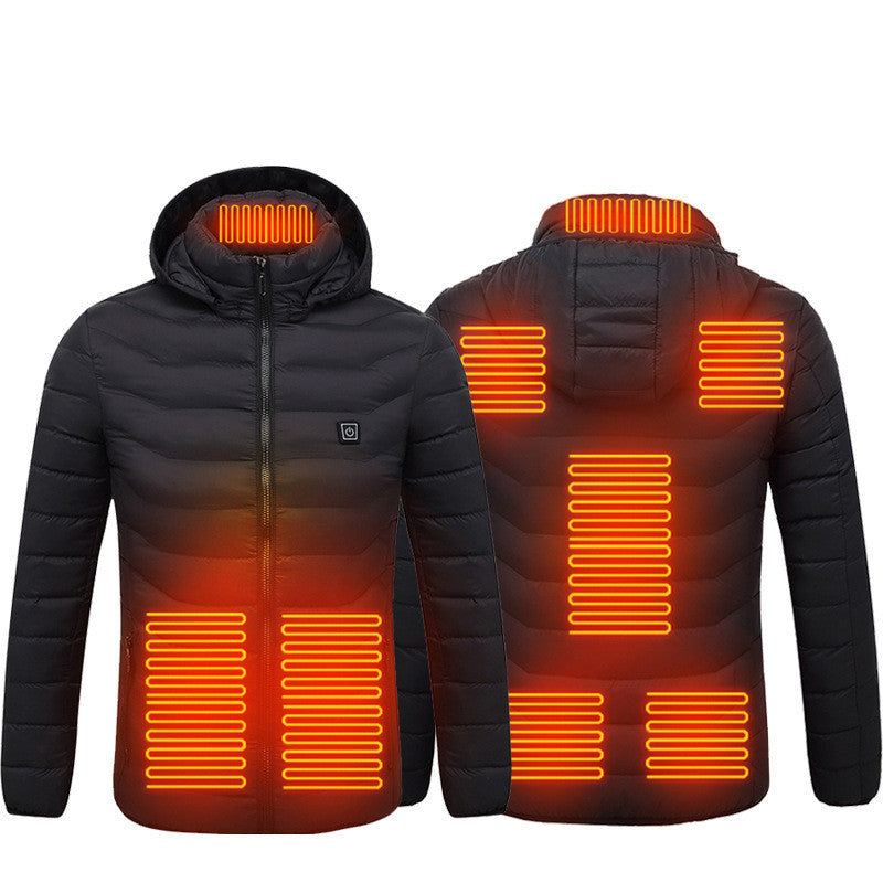 Nouveau manteau de veste chauffante USB veste électrique Manteau en coton chauffage Vêtements thermiques Gilet chauffant Vêtements pour hommes Vêtements d’hiver