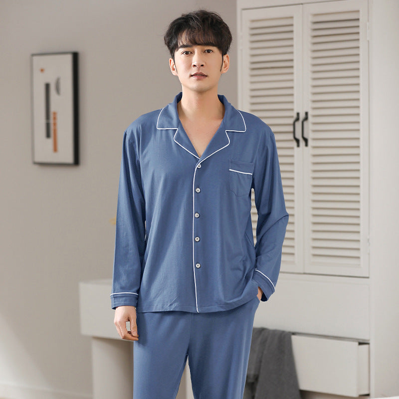 Pyjamas en modal pour hommes, costume à manches longues pour le printemps et l'automne