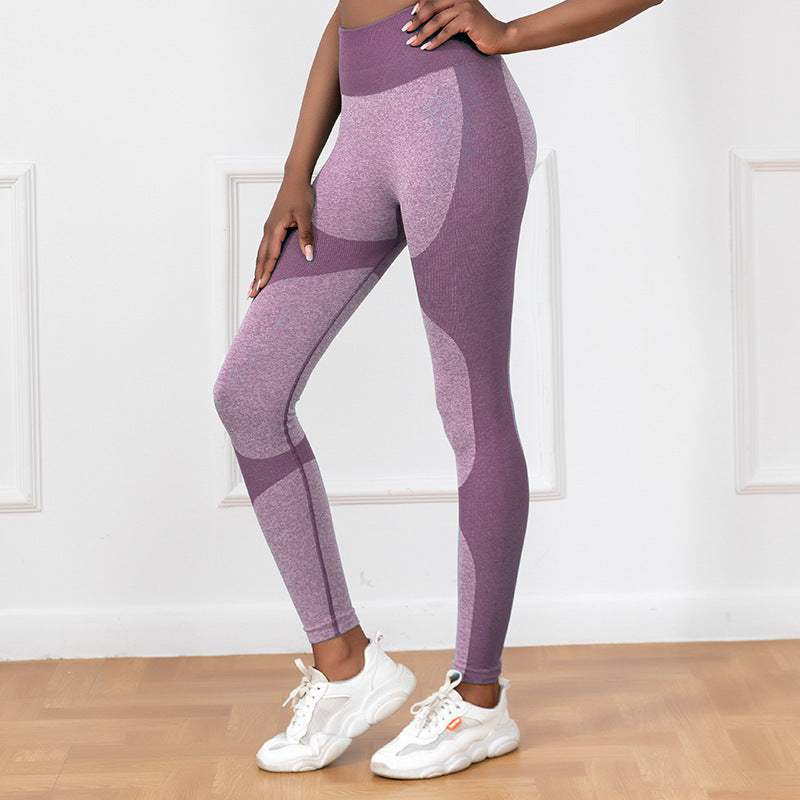 Pantalon de yoga imprimé rayé taille haute, leggings sans couture | stretch fessier à séchage rapide | pantalon de sport de course | vêtements pour femmes