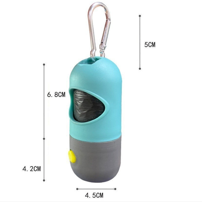 Distributeur de sacs pour déjections canines avec lumière LED pour chiens et chats. Porte-sacs pour ramasser les excréments d'animaux. Accessoires de nettoyage pour animaux de compagnie.