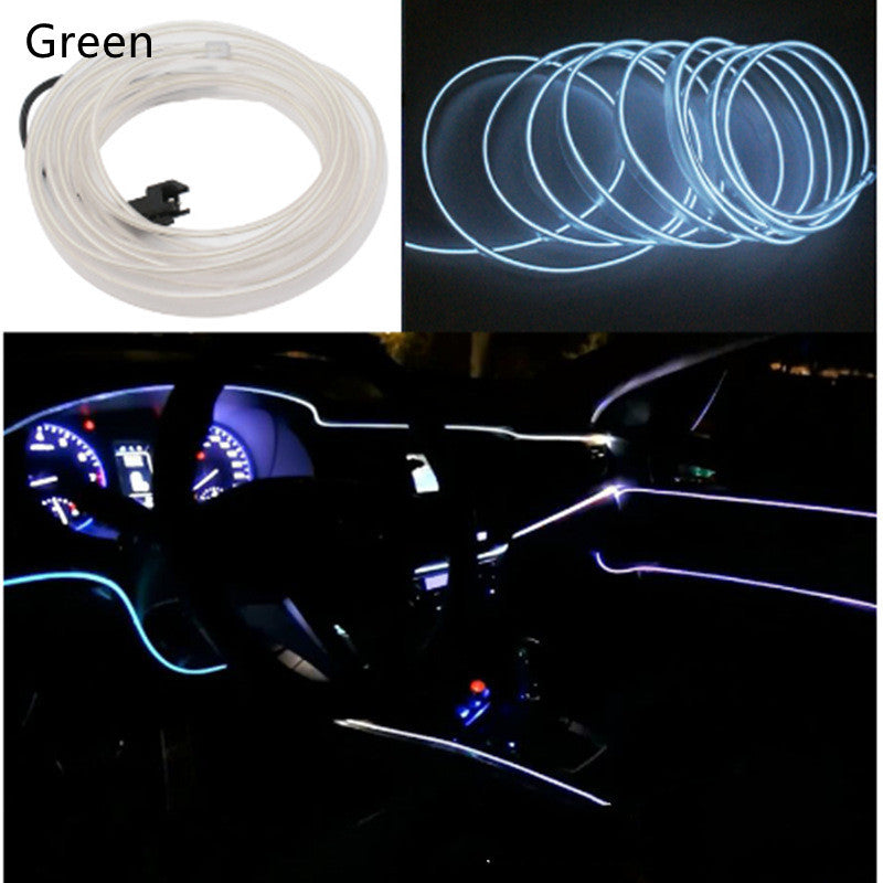 Éclairage intérieur de voiture, bande de lumière froide EL sur le bord large, lampe d'ambiance pour voiture, ensemble de lignes lumineuses de 1M, 2M, 3M et 5M.