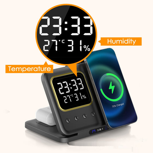 Support multifonction horloge température adaptée téléphone portable montre chargeur magnétique