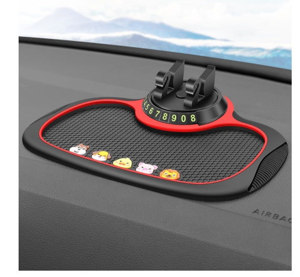 Tapis antidérapant pour téléphone de voiture pour carte de stationnement 4-en-1, support de téléphone auto adhésif pour tableau de bord