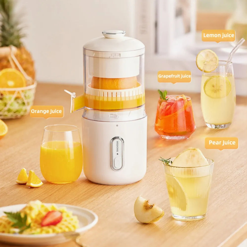 Presse-agrumes électrique multifonctionnel sans fil en acier, portable via USB, pour les oranges, les citrons et les fruits.