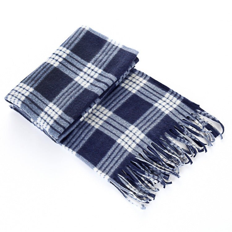 Écharpe pour hommes et femmes en tartan noir et blanc, épaisse et thermique, pour l'automne et l'hiver. - Ivory Deals Market