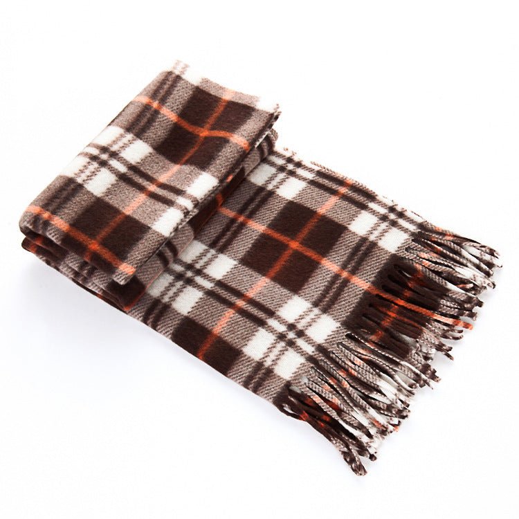 Écharpe pour hommes et femmes en tartan noir et blanc, épaisse et thermique, pour l'automne et l'hiver. - Ivory Deals Market