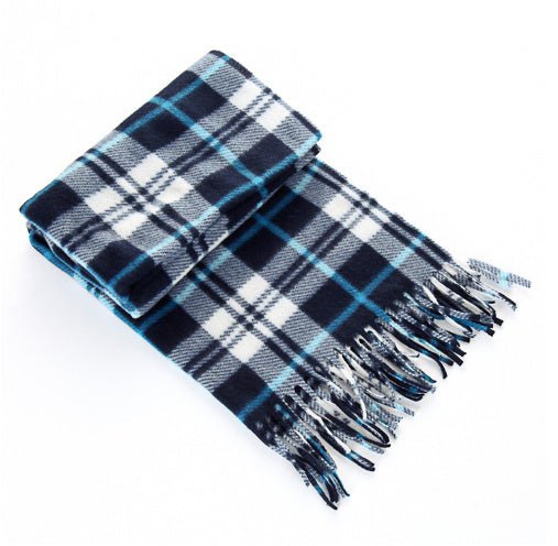 Écharpe pour hommes et femmes en tartan noir et blanc, épaisse et thermique, pour l'automne et l'hiver. - Ivory Deals Market