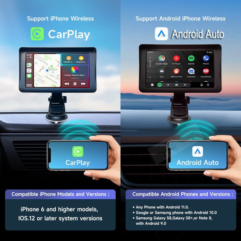 Écran intelligent sans fil pour voiture avec projection de téléphone portable, compatible CarPlay, pour la navigation dans la voiture - Ivory Deals Market