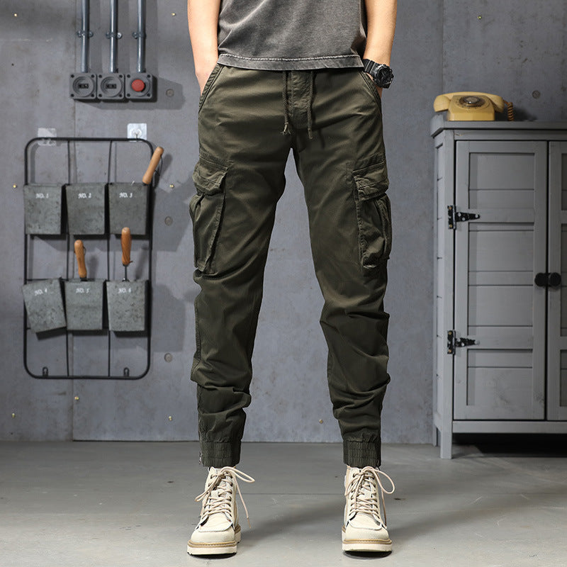 Pantalon décontracté multi-poches pour hommes,