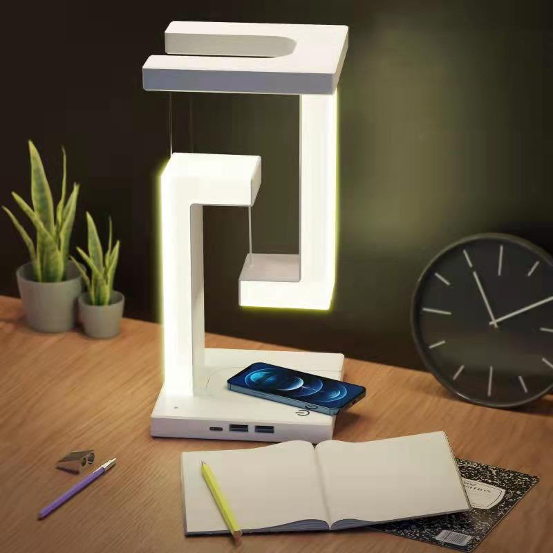 Smartphone créatif sans fil charge suspension lampe de table lampe d’équilibre flottant pour la maison chambre à coucher