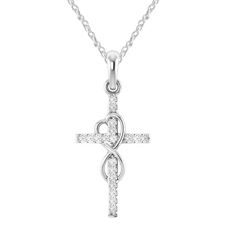 Pendentif en alliage avec diamant et croix à huit caractères - Ivory Deals Market