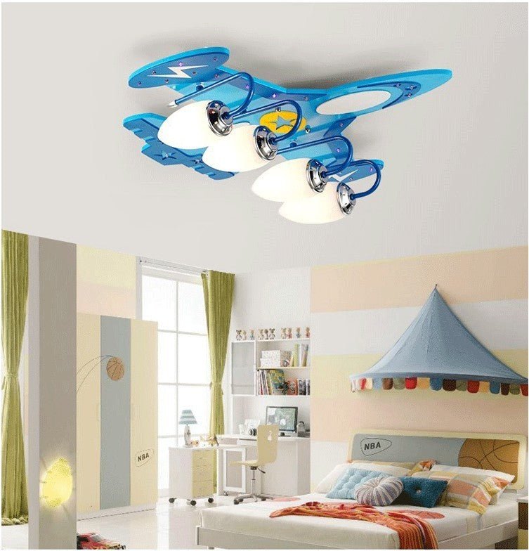 Enfants de Chambre LED Plafond Creative Avion de Bande Dessinée Protection Des Yeux Lampes - Ivory Deals Market