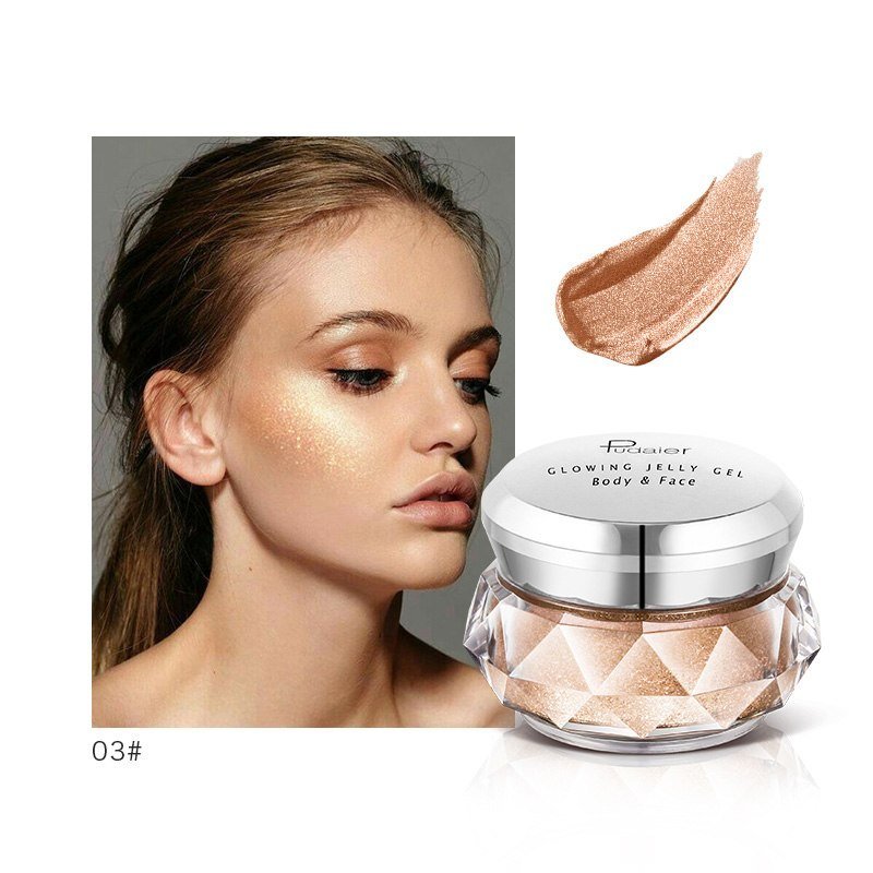 Enlumineur Visage Gelée Gel Sirène Fard à paupières Glow Corps Glitter Festival Maquillage Iluminador Gold Liquid Highlighter Bronzer - Ivory Deals Market