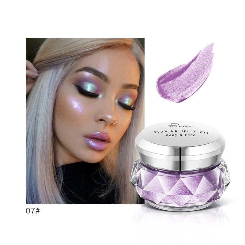 Enlumineur Visage Gelée Gel Sirène Fard à paupières Glow Corps Glitter Festival Maquillage Iluminador Gold Liquid Highlighter Bronzer - Ivory Deals Market