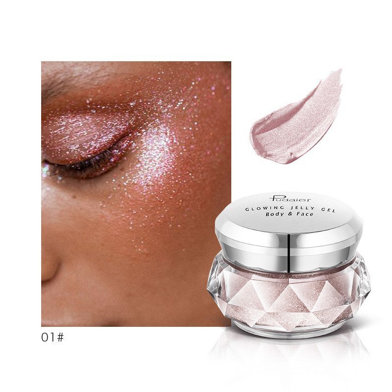 Enlumineur Visage Gelée Gel Sirène Fard à paupières Glow Corps Glitter Festival Maquillage Iluminador Gold Liquid Highlighter Bronzer - Ivory Deals Market