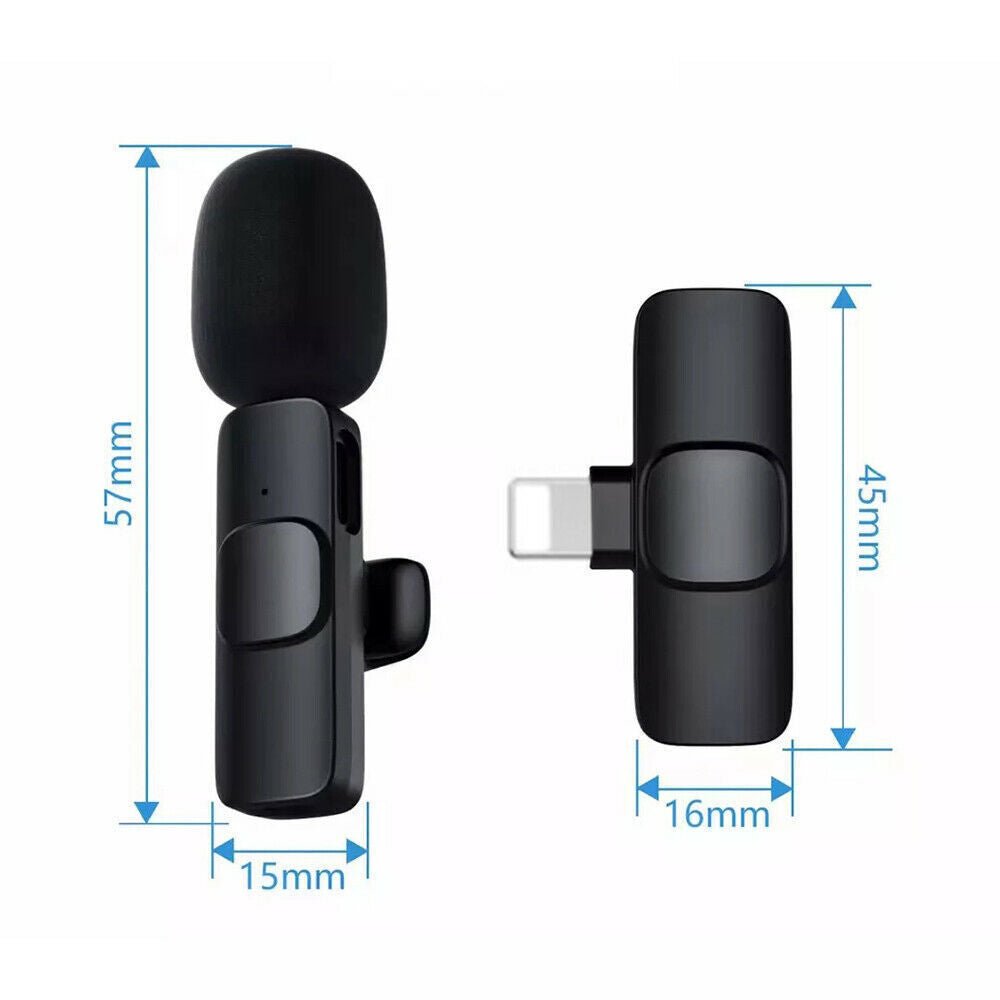 'Enregistrement audio et vidéo sans fil avec microphone cravate mini lavalier et rechargeable pour téléphone Ensemble de microphones cravate sans fil pour diffusion en direct et enregistrement vidéo court - Ivory Deals Market