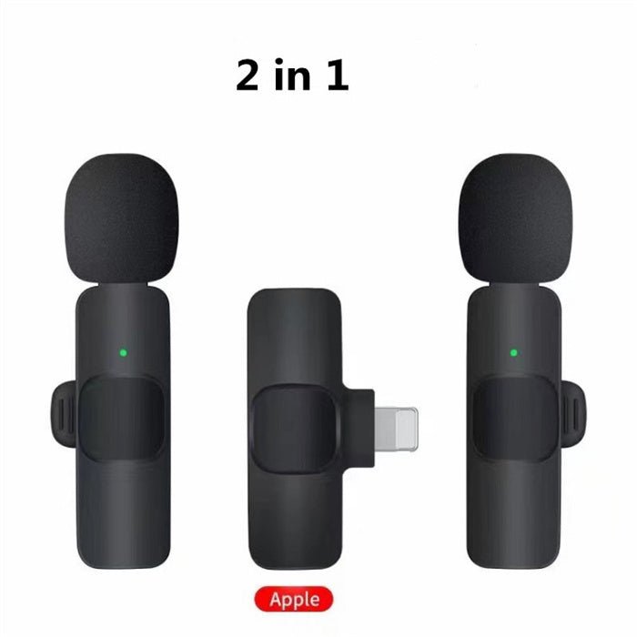 'Enregistrement audio et vidéo sans fil avec microphone cravate mini lavalier et rechargeable pour téléphone Ensemble de microphones cravate sans fil pour diffusion en direct et enregistrement vidéo court - Ivory Deals Market