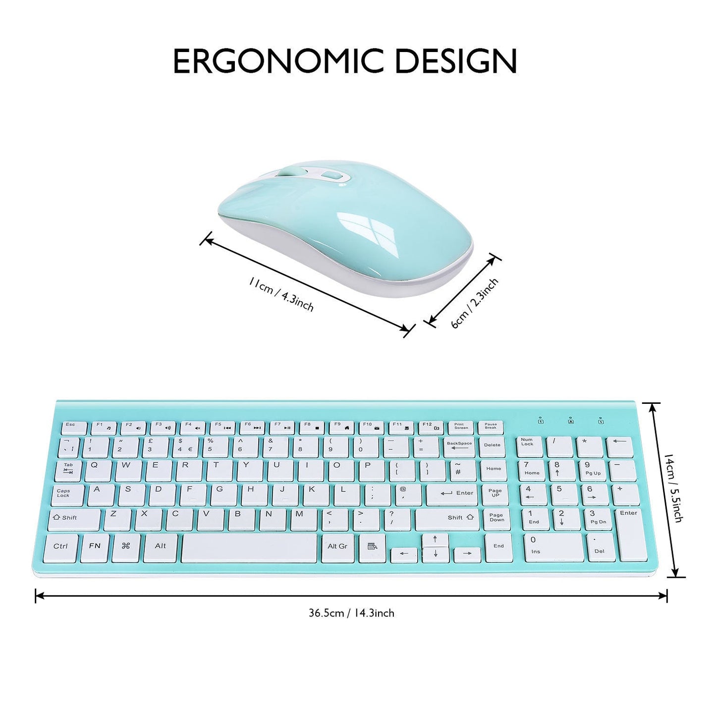 Ensemble clavier souris sans fil 2,4 GHz, fin, accessoires pour ordinateur de bureau et portable - Ivory Deals Market