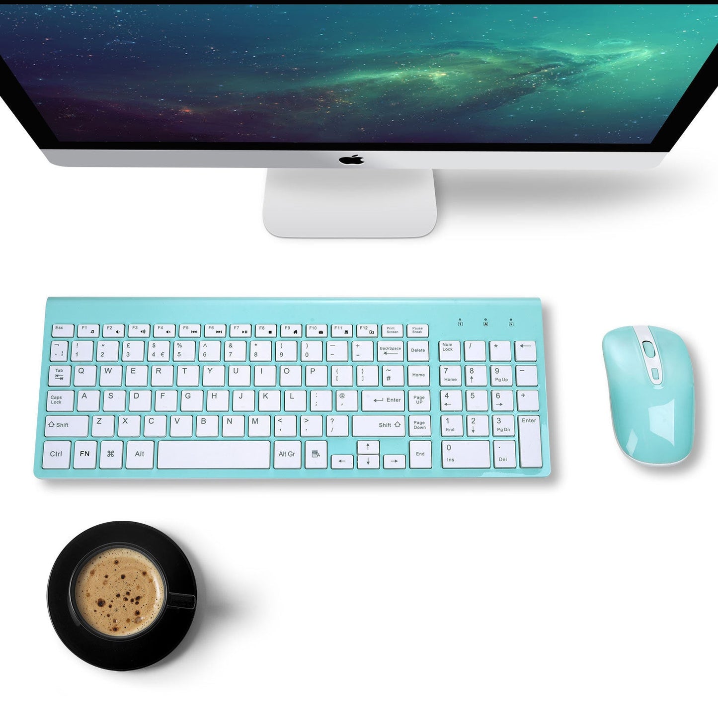 Ensemble clavier souris sans fil 2,4 GHz, fin, accessoires pour ordinateur de bureau et portable - Ivory Deals Market