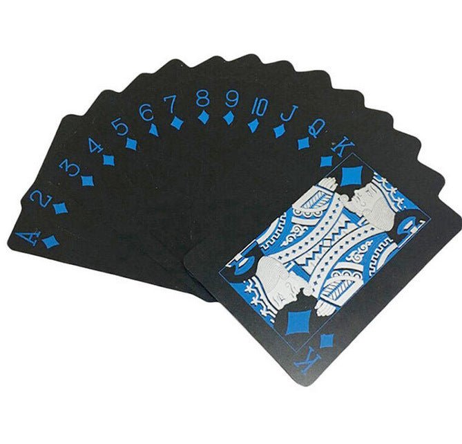 Ensemble de 54 cartes à jouer en plastique noir imperméables, idéales pour le poker, le Texas Hold'em et les réunions familiales. - Ivory Deals Market