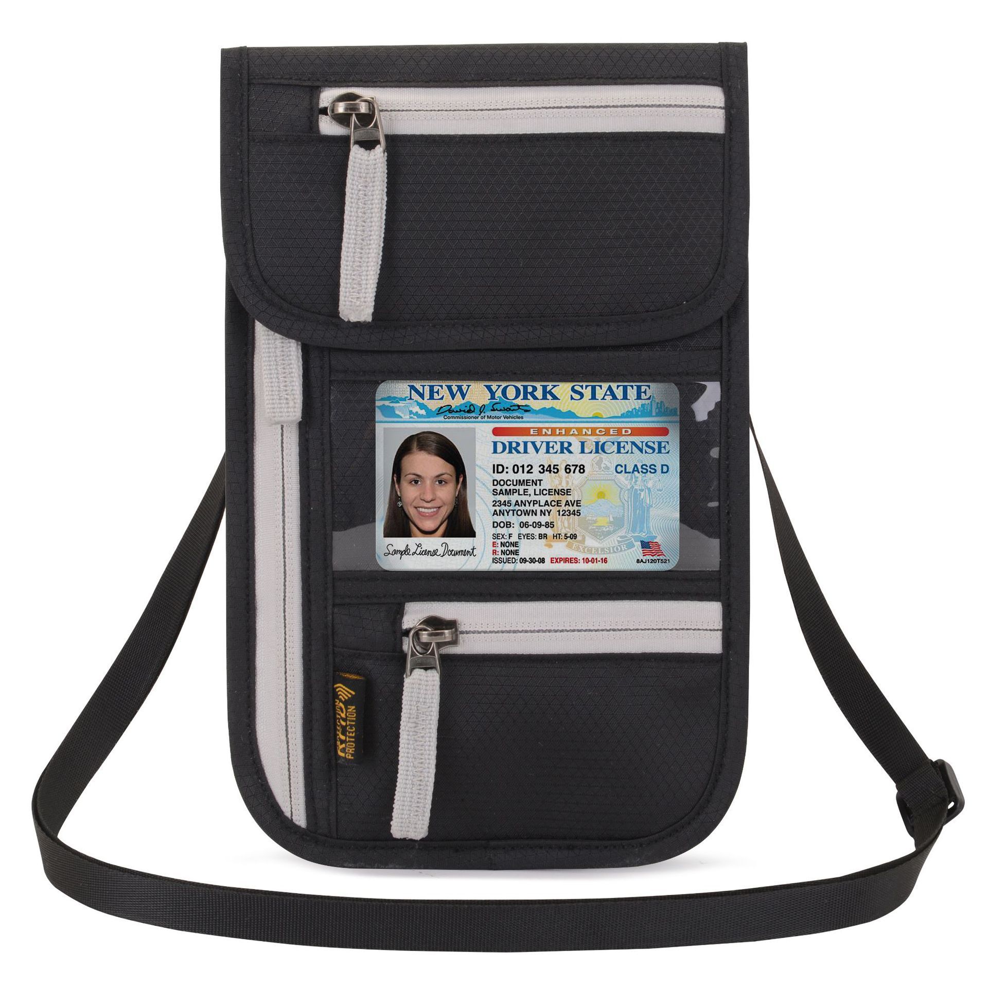 Ensemble de documents de voyage à l'étranger - Porte - passeport multifonctionnel imperméable à l'eau pour le cou - Ivory Deals Market