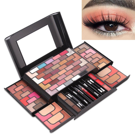 Ensemble de maquillage comprenant 68 fards à paupières, 8 blush, 4 poudres et 3 poudres pour les sourcils. - Ivory Deals Market