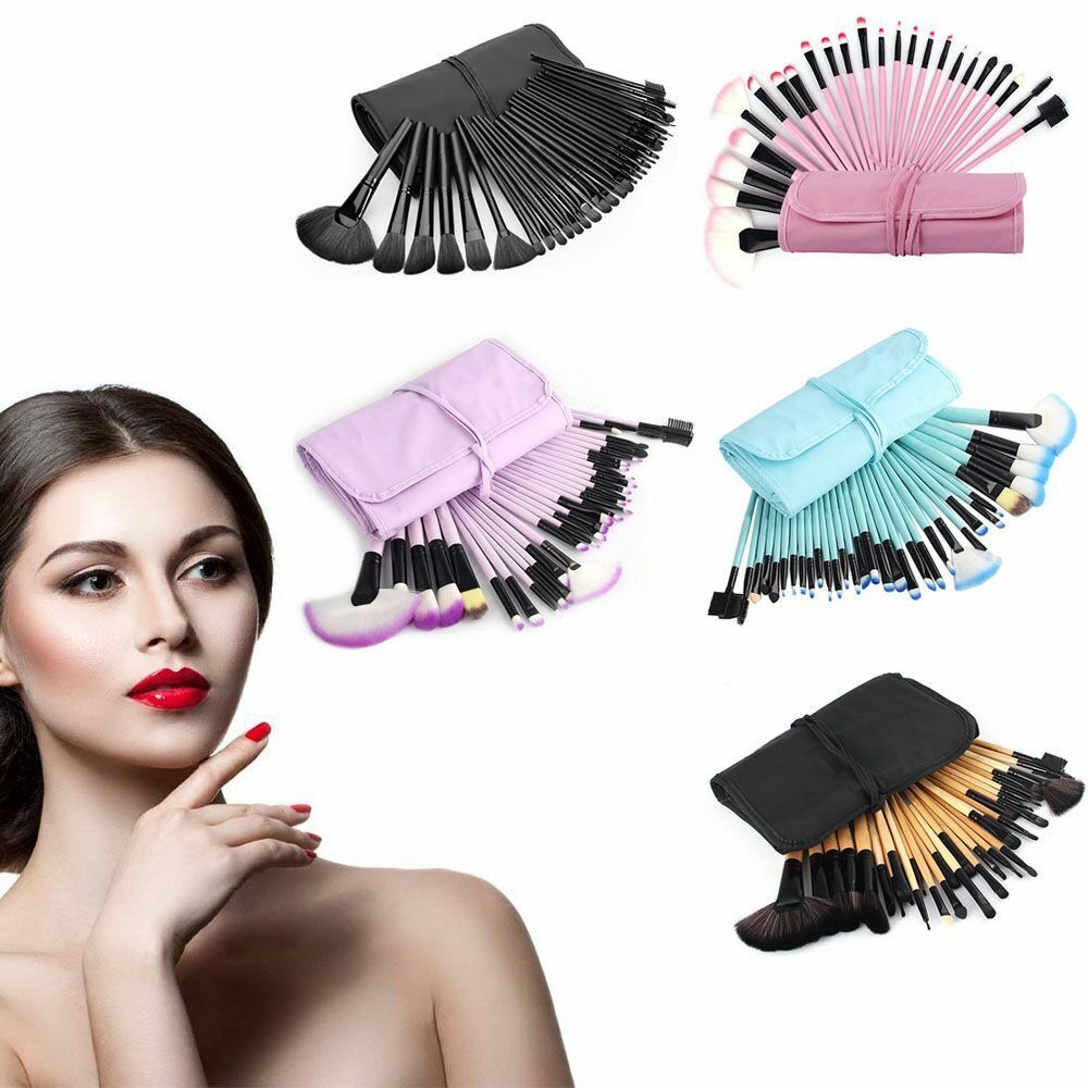 Ensemble de pochettes de pinceaux de maquillage, 32 pièces pour mélange de poudre Puff Outils cosmétiques professionnels - Ivory Deals Market