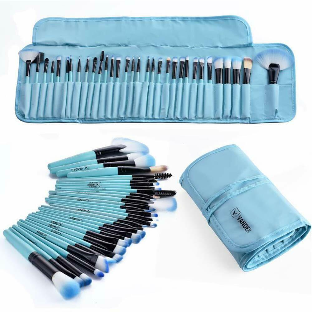 Ensemble de pochettes de pinceaux de maquillage, 32 pièces pour mélange de poudre Puff Outils cosmétiques professionnels - Ivory Deals Market