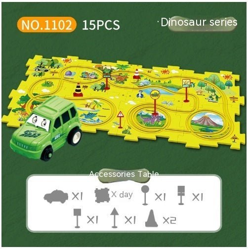 Ensemble de puzzle pour enfants, assemblage DIY d'un speeder électrique de chemin de fer, voiture électrique automatique pour scène de ville sur rail, jouet éducatif de construction. - Ivory Deals Market