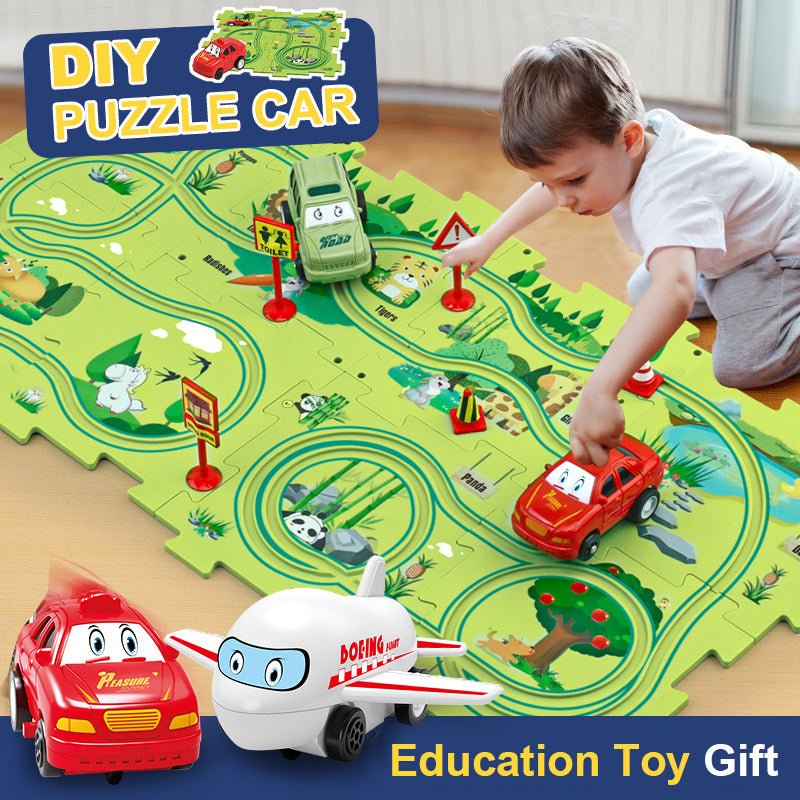 Ensemble de puzzle pour enfants, assemblage DIY d'un speeder électrique de chemin de fer, voiture électrique automatique pour scène de ville sur rail, jouet éducatif de construction. - Ivory Deals Market